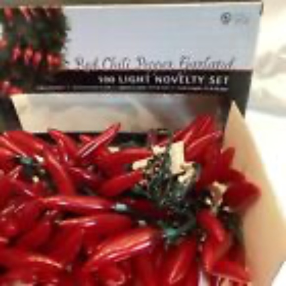 RED CHILI PEPPER GARLAND 100 String Lights Target 9 ft Novelty Set Fiesta Party - Picture 3 of 5
